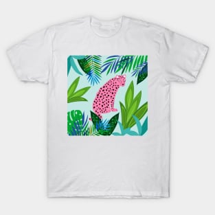 Pink leopard in the jungle T-Shirt